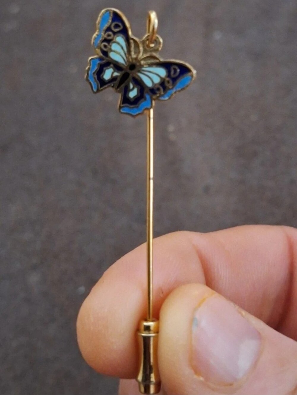 Beautiful Vintage Napier Gold Tone Intricate Butterfly Stick Pin.
